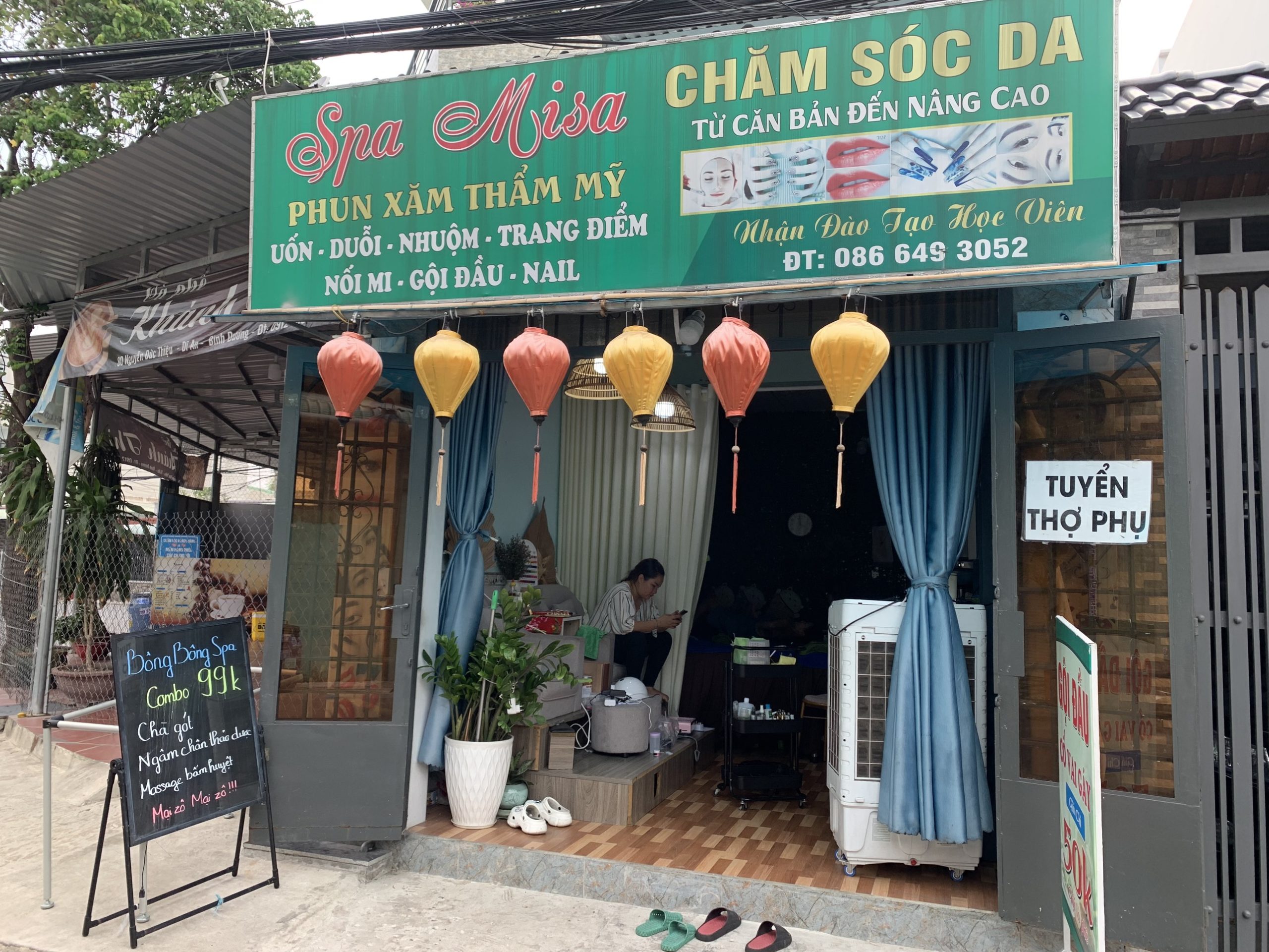 Bình Dương ! SANG RẺ NAIL – SPA GIÁ RẺ Chỉ 32 tr, MB thuê 2,5 tr/ tháng, MT Đường Khu Dân Cư Đông, Tel :