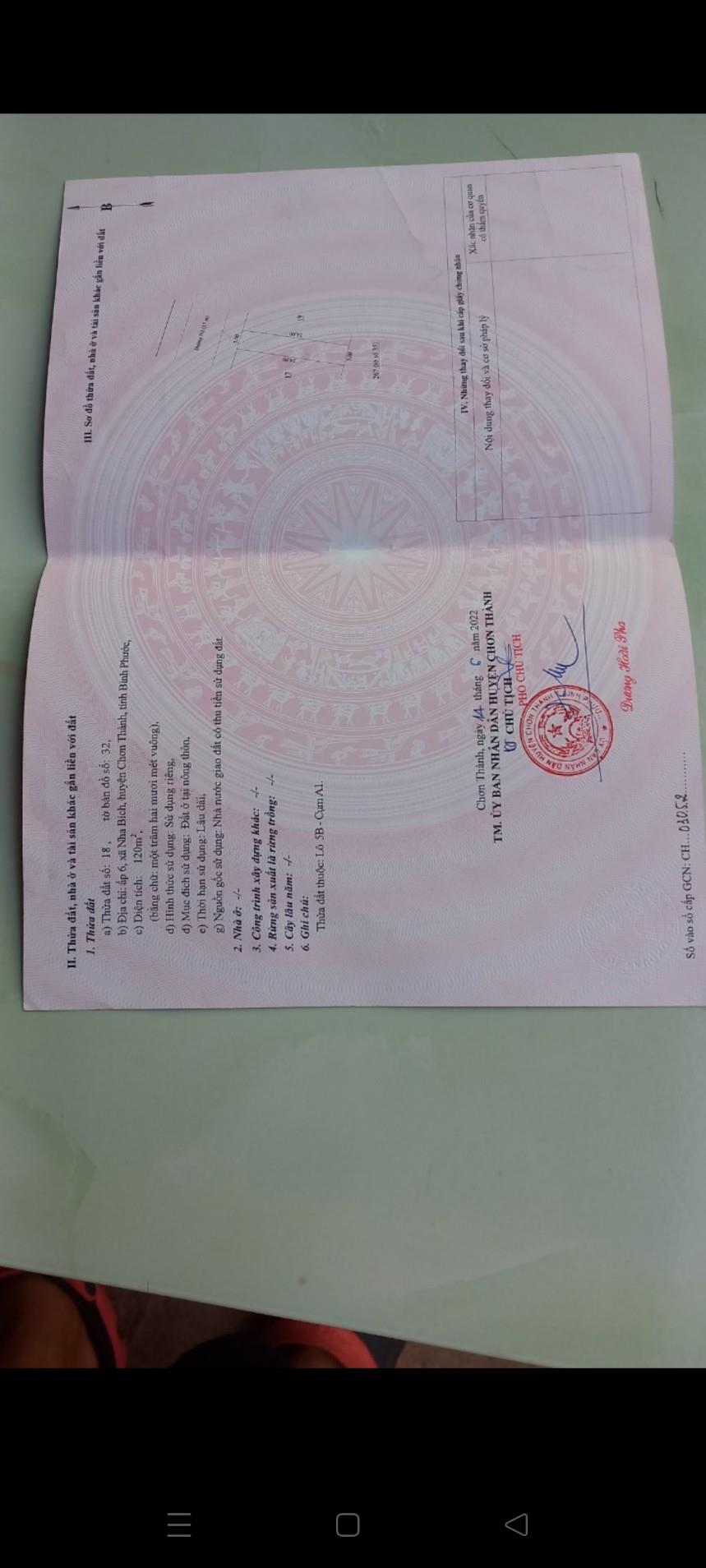 Đất Đẹp - Giá Tốt - Chính Chủ Cần Bán Lô Đất Vị Trí Đẹp Tại Khu Tái Định Cư Nha Bích Bình Phước