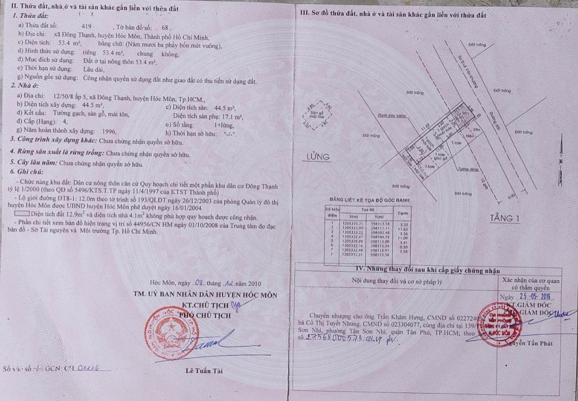 NHÀ ĐẸP- GIÁ TỐT- Chính Chủ Cần Bán Nhà Tại Đông Thạnh - Hóc Môn - HCM