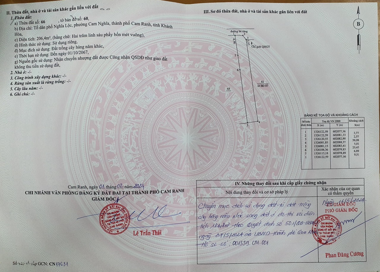 CHÍNH CHỦ CẦN BÁN NHANH lô đất vị trí đẹp- giá tốt tại TP Cam Ranh, tỉnh Khánh Hòa