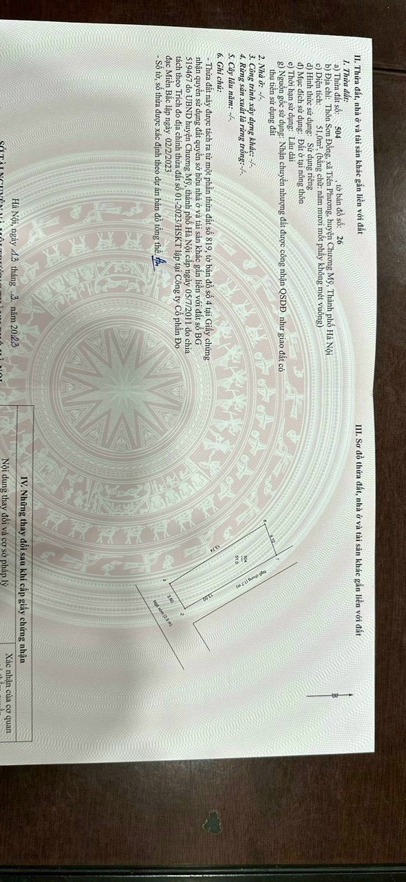 9xx triệu ngay sát QL6 - ô tô vào đất - ngay gần thị trấn chúc sơn -cách bến xe yên nghĩa 6km -diện tích 51m full