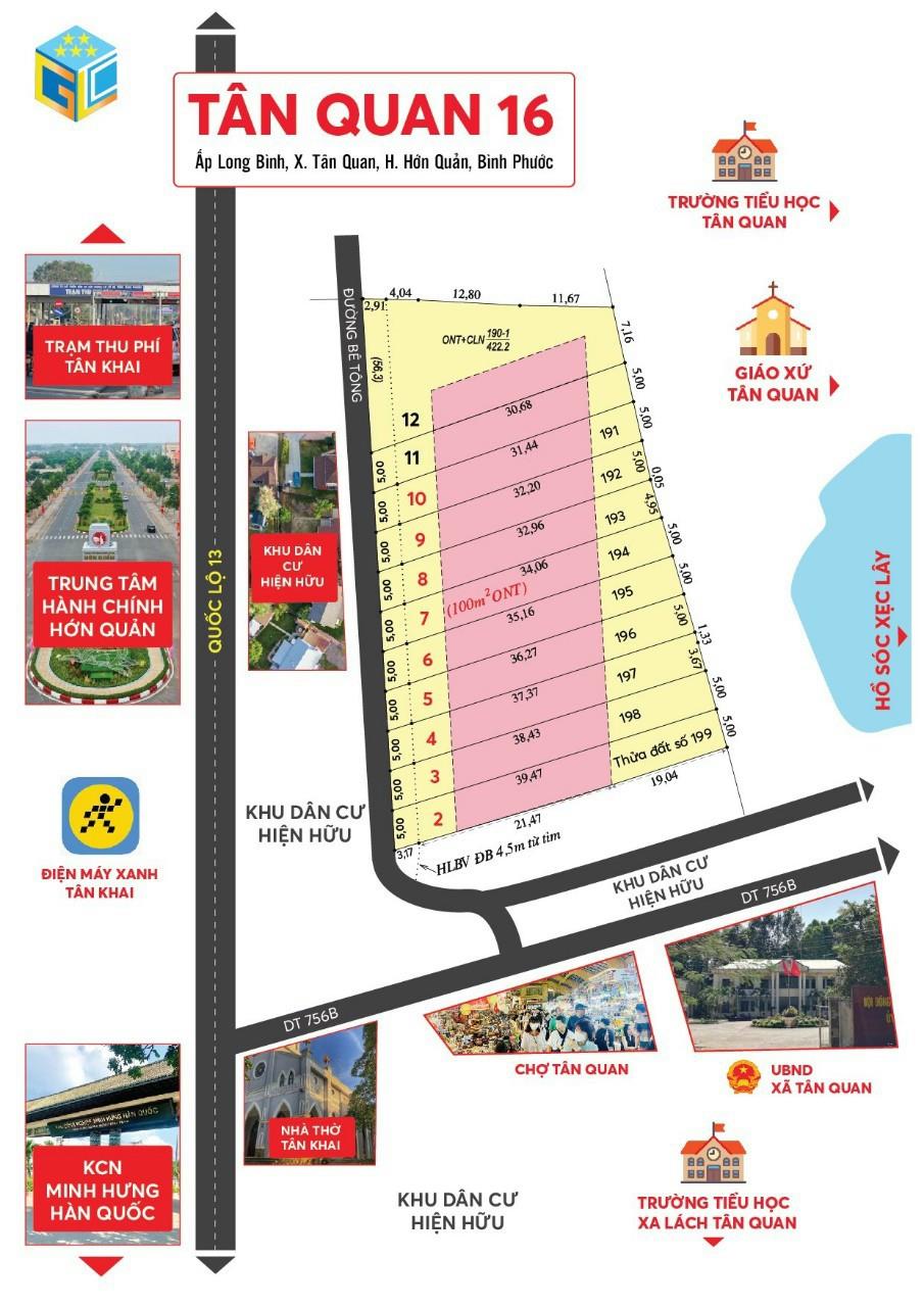 Đất đẹp - giá tốt - bán đất tại Thị trấn Tân Quan- Hớn Quản - Bình Phước