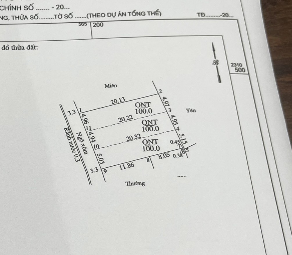 Ra hàng mở bán 3 lô đất tại xã Trường Yên , chương mỹ - diện tích 100m / lô, mặt tiền hậu 5m -đường xe tải đỗ cửa