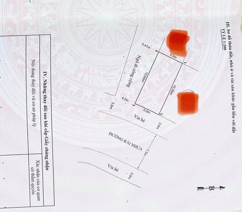 Bán lô góc hướng Đông Nam duy nhất sau Quận Ủy Sở Dầu, Hồng Bàng, Hải Phòng. Chỉ: 5,3 tỷ