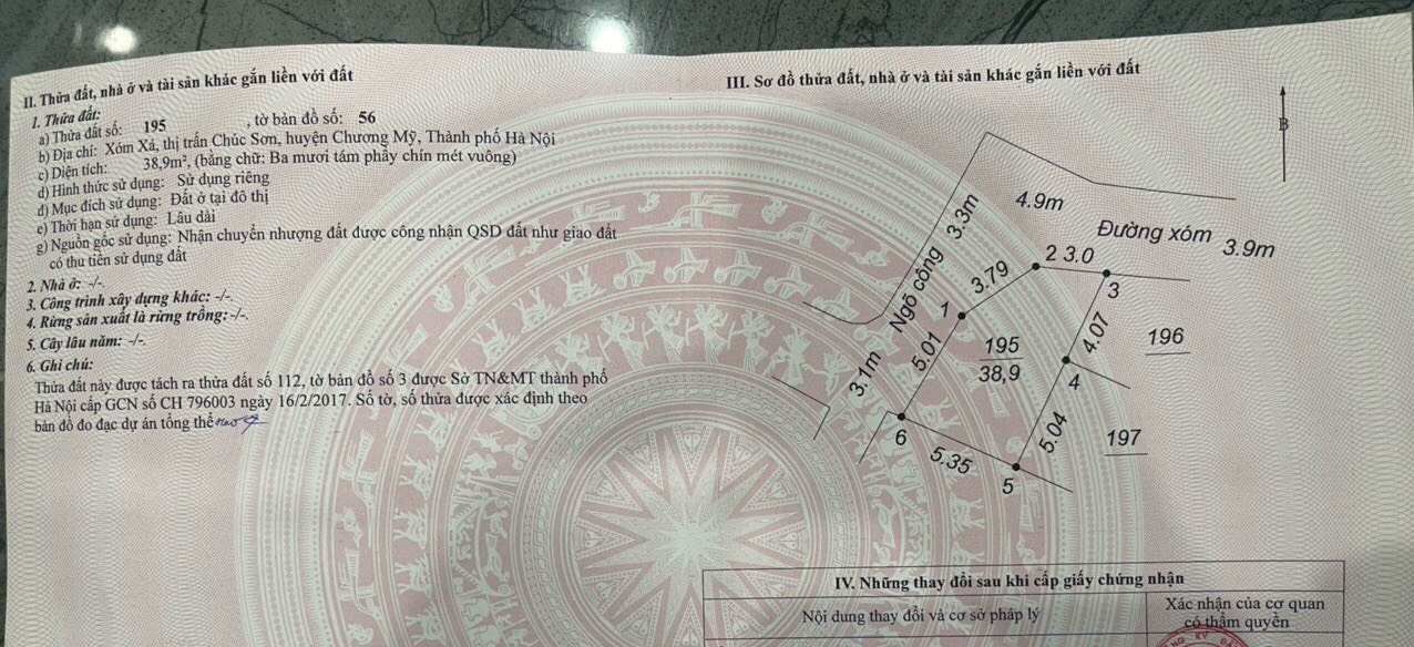 Lô góc - ô tô tải chạy vòng trung tâm thị trấn chúc sơn , chương mỹ chỉ nhỉnh tỷ bạc 38,9m sẵn sổ đỏ