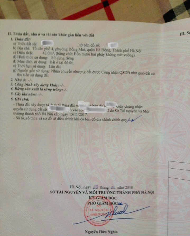 42m tổ 4 nhân huệ đồng mai - hà đông - sáng cửa nhất phường đồng mai