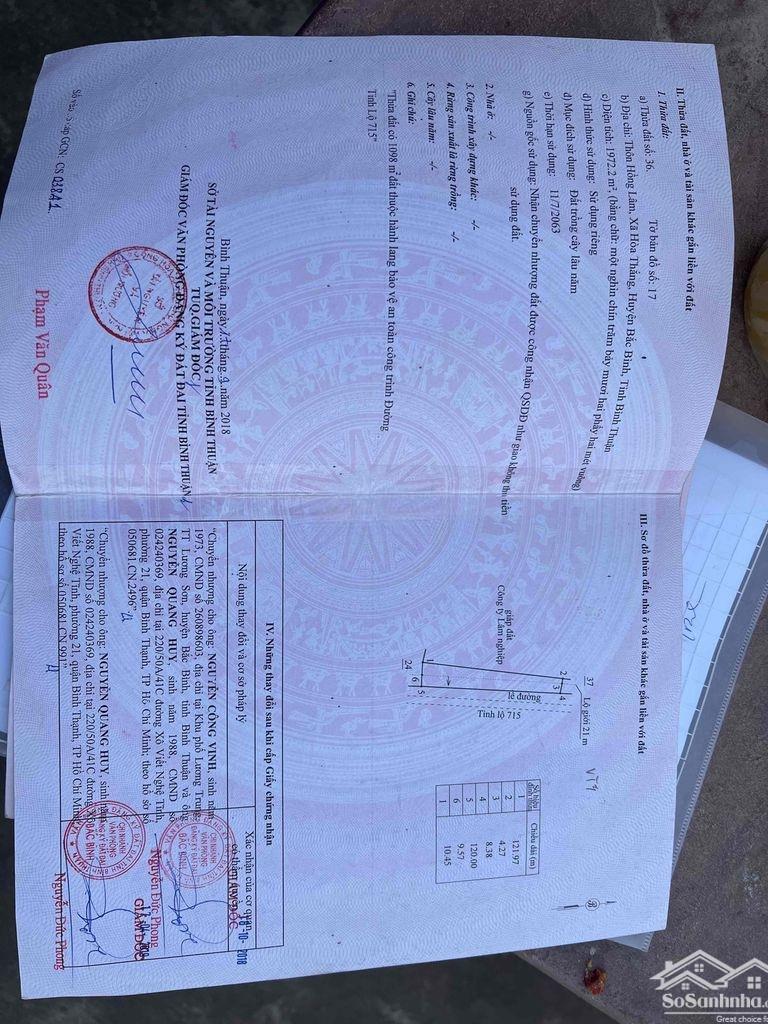 Đất Giá RẺ- Chính Chủ Cần Bán Đất Mtdiện Tích716 tại Xã Hòa Thắng, Huyện Bắc Bình, Bình Thuận