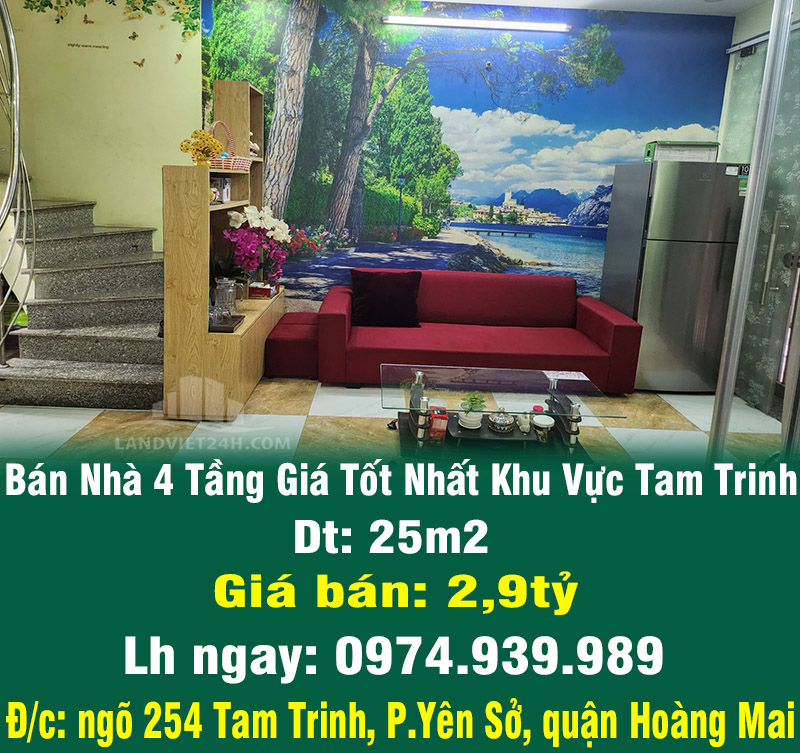 Chính Chủ Bán Nhà 4 Tầng Giá Tốt Nhất Khu Vực Tam Trinh