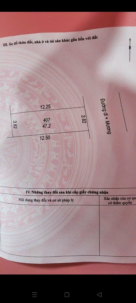 Cc gửi bán 47,2m2, mt 3.8m, nhỉnh 1 tỉ tý ti, Đại Yên, Chương Mỹ, Hà Nội.