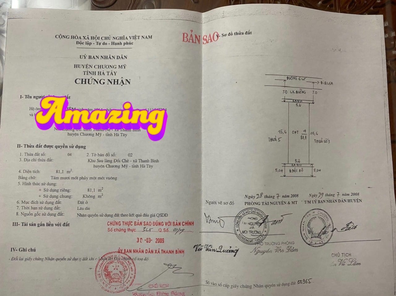 Cc gửi bán 81m2, 3.x tỷ (x nho nhỏ), đất 2 mặt đường QL6 cũ xã Thanh Bình, Chương Mỹ, HN, kinh doanh, ô tô tránh