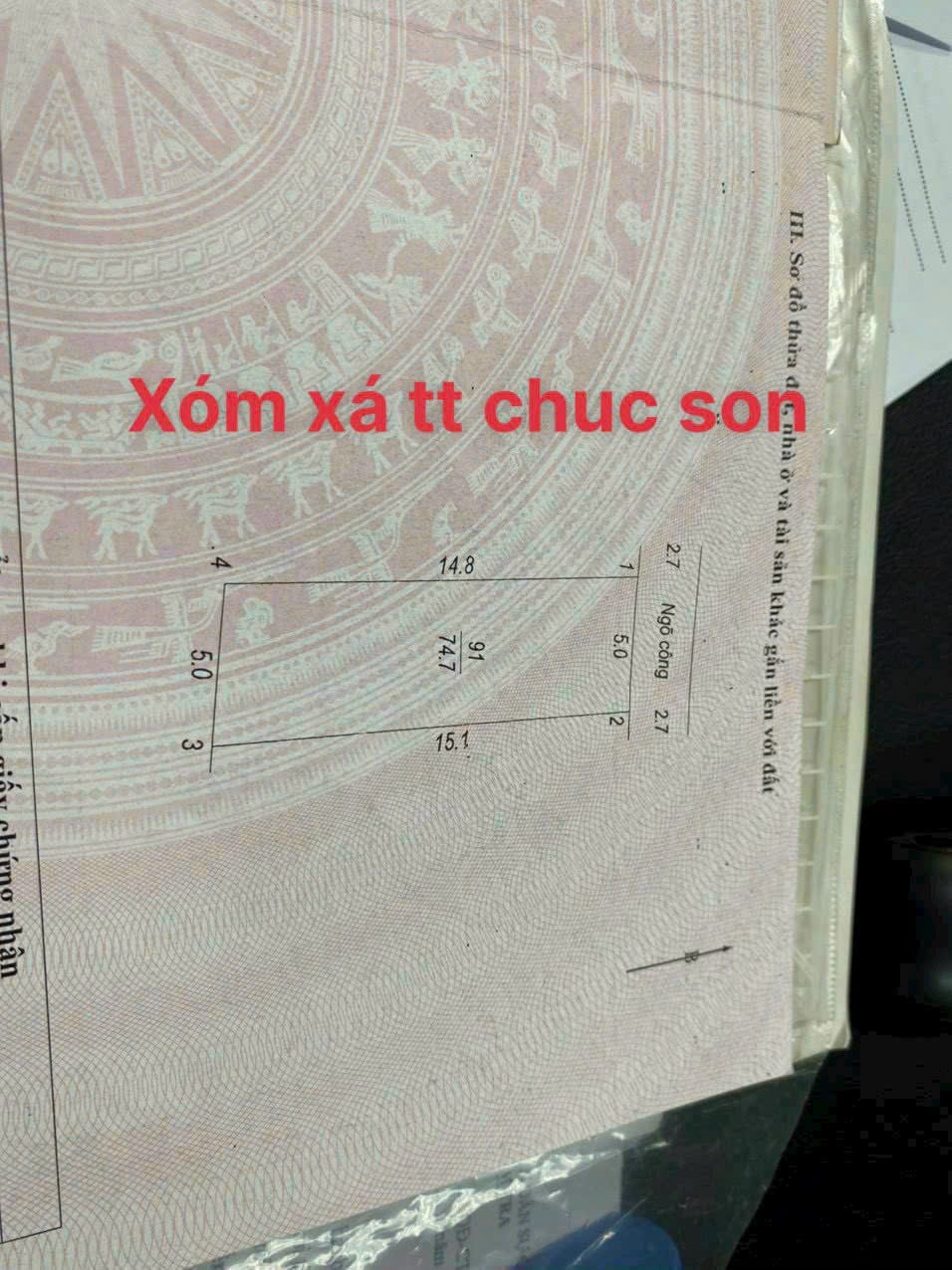 Chính chủ bán 74.7m2, 2.x tỷ (x nho nhỏ), Oto 7 chỗ đỗ cửa tại tt Chúc Sơn, Chương Mỹ, Hà Nội
