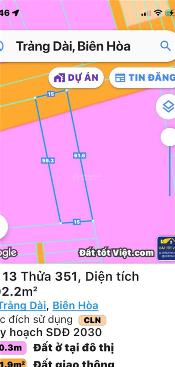 Bán gấp lô đất mặt tiền đường 768B phường Trảng Dài Biên Hòa 915m2