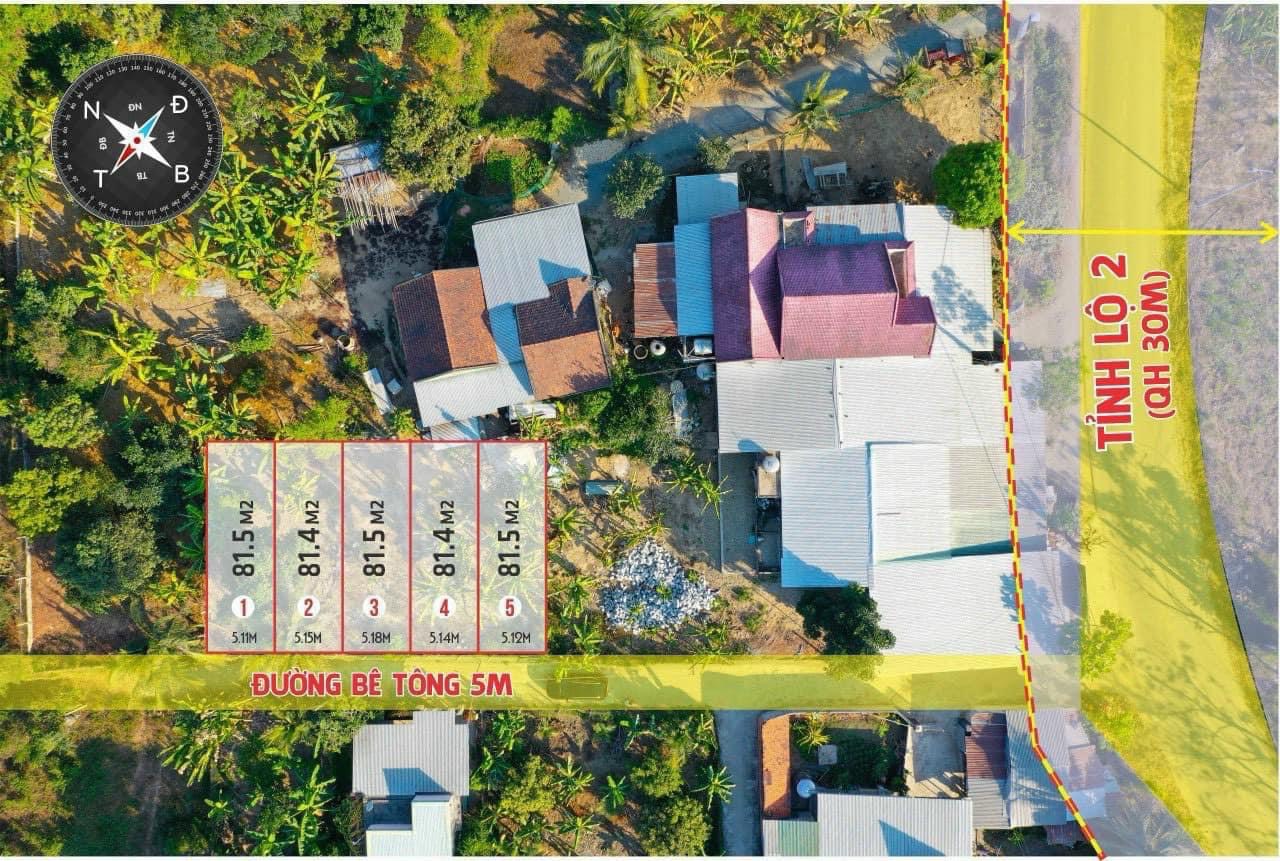 Đất dân cắt bán - 5 lô Diên Thọ - Diên Khánh, Cách đường Tỉnh Lộ 2 chỉ 1 căn nhà. Giá 449tr/lô