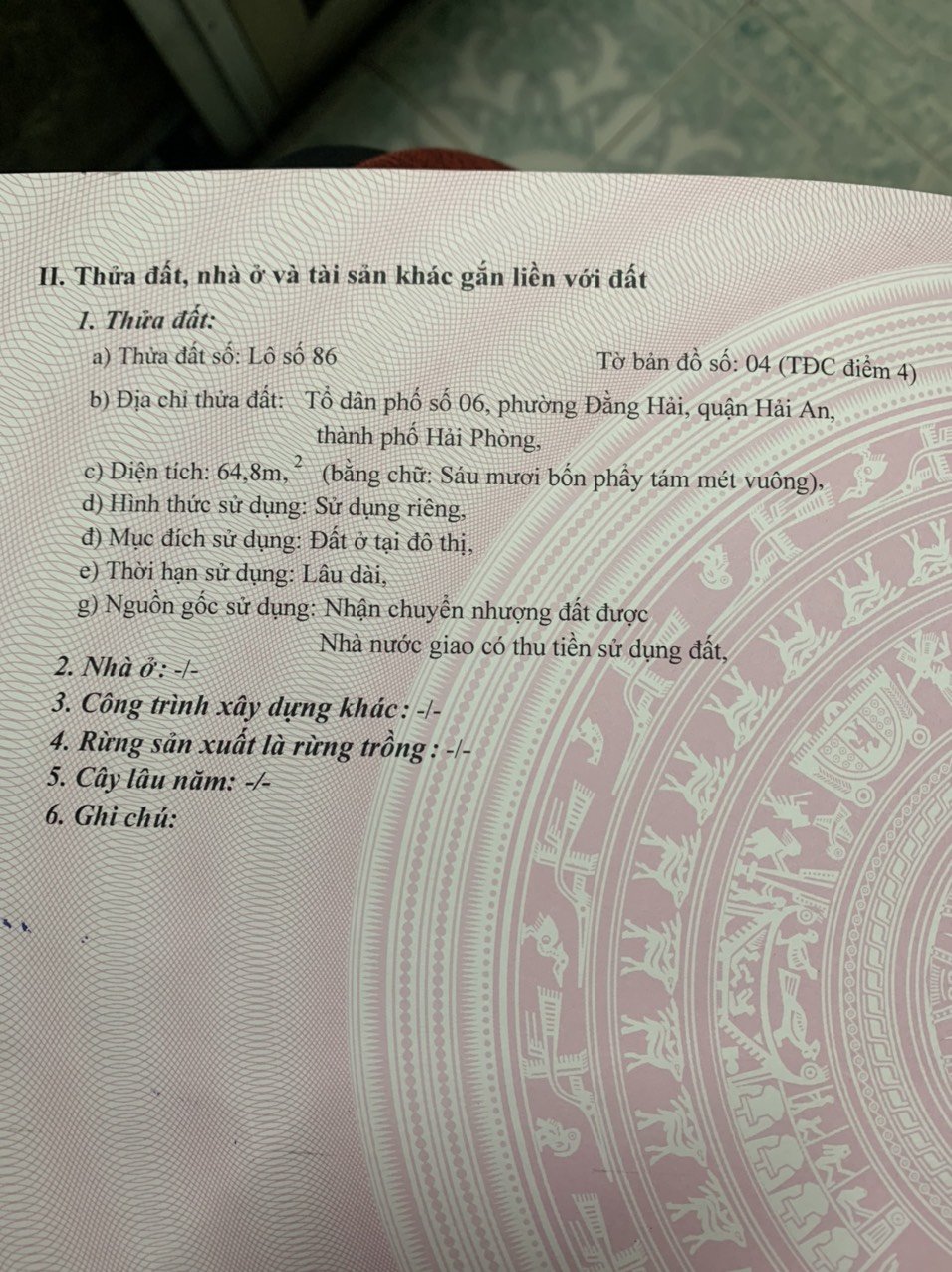 CHÍNH CHỦ CẦN BÁN ĐẤT TÁI ĐỊNH CƯ MAI TRUNG THỨ - QUẬN HẢI AN - TP HẢI PHÒNG