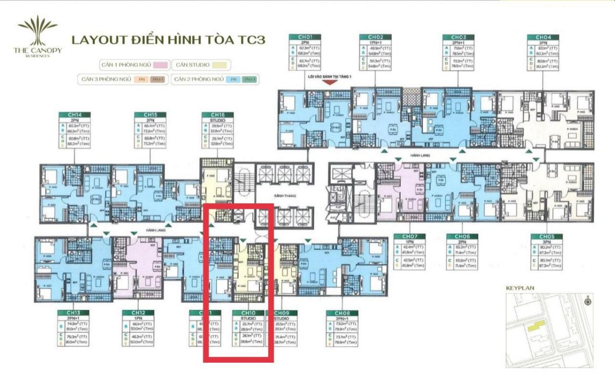 CHÍNH CHỦ BÁN CĂN STUDIO TÒA TC3 THE CANOPY VINHOMES SMART CITY
