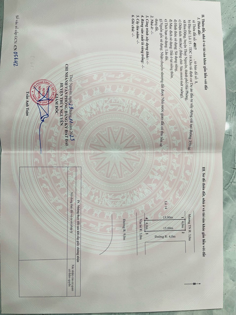 !! HÓT * CHÍNH CHỦ BÁN LÔ ĐẤT XẺ KHE VIEW CÔNG VIÊN TÁI ĐỊNH CƯ HOA ĐỘNG, HẢI PHÒNG => Liên hệ 0934221880