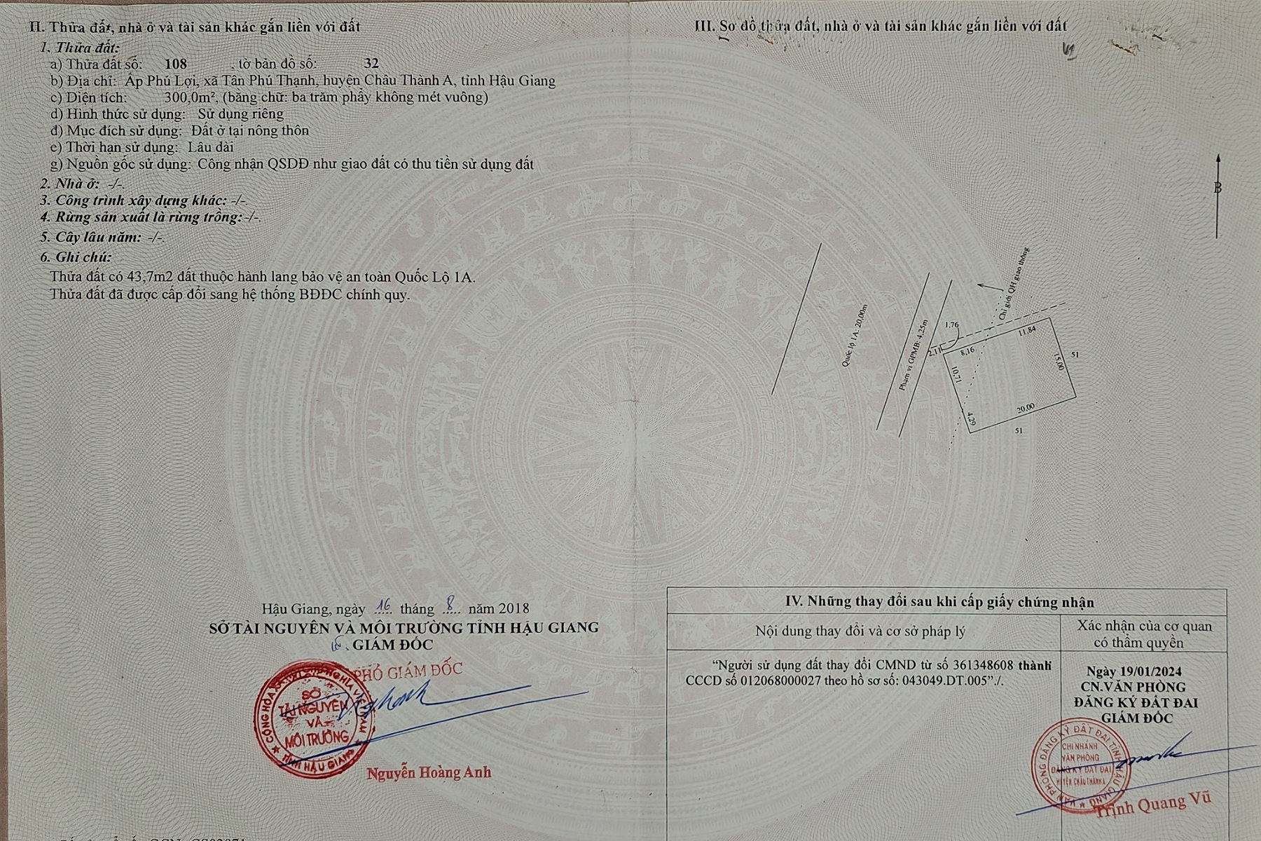 Bán đất Mặt Tiền Quốc Lộ 1A, Tân Phú Thạnh, Siêu đẹp 46m.