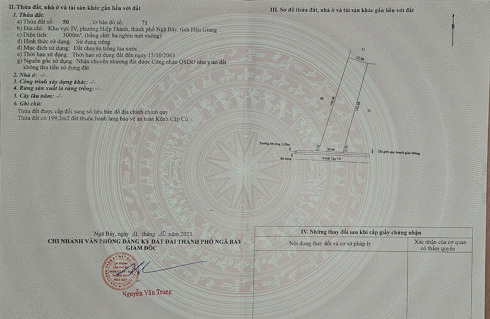 Đất ĐÔ THỊ GIÁ NÔNG THÔN, Đất Phường Hiệp Thành, Thành Phố Ngã Bảy