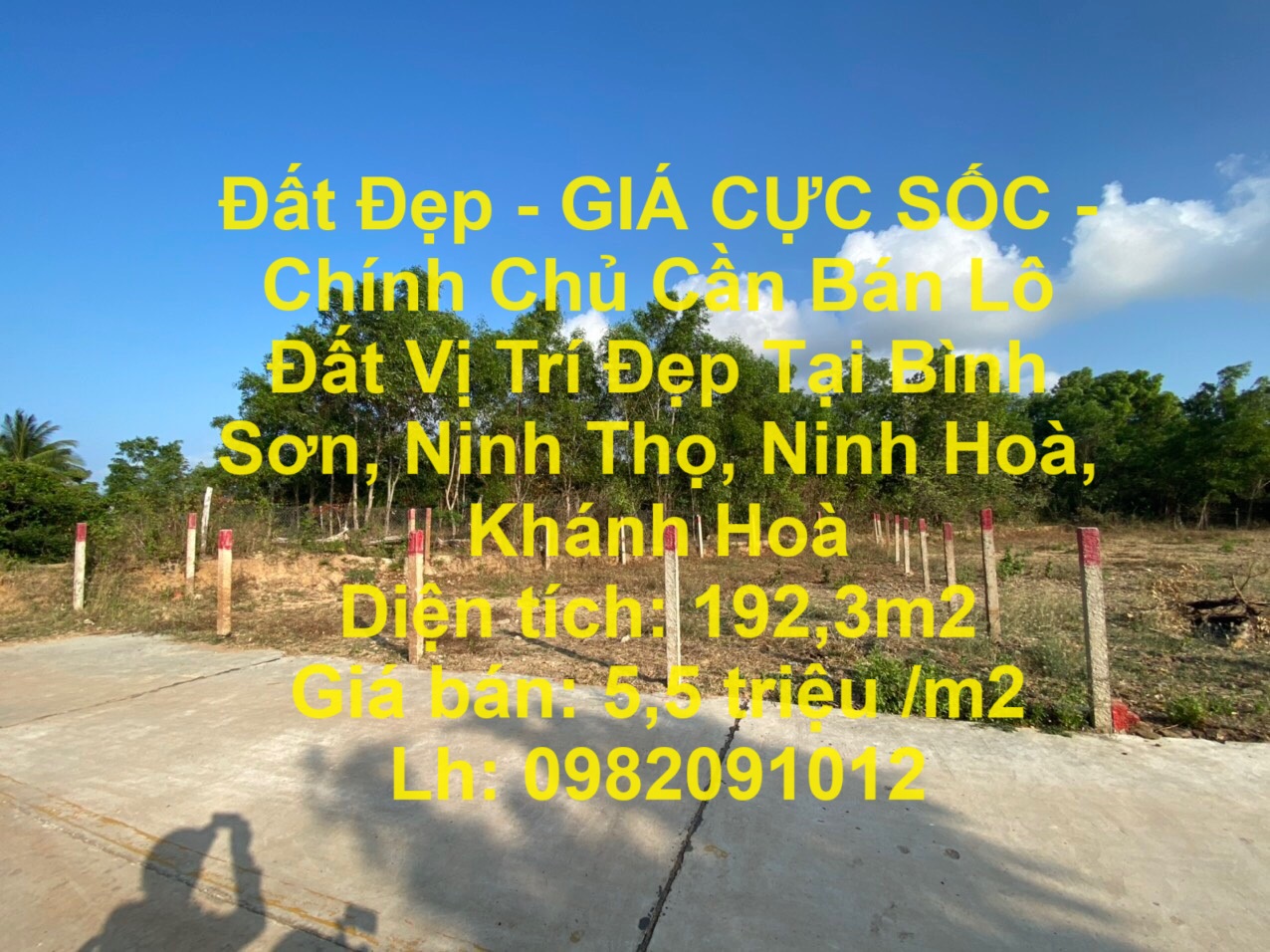 Đất Đẹp - GIÁ CỰC SỐC - Chính Chủ Cần Bán Lô Đất Vị Trí Đẹp Tại Bình Sơn, Ninh Thọ, Ninh Hoà, Khánh Hoà