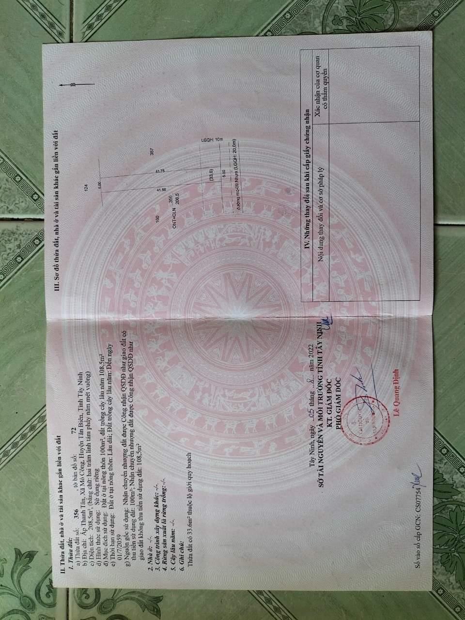 CHÍNH CHỦ Bán Đất Vị Trí Đẹp Tại Xã Mỏ Công, Huyện Tân Biên, Tây Ninh