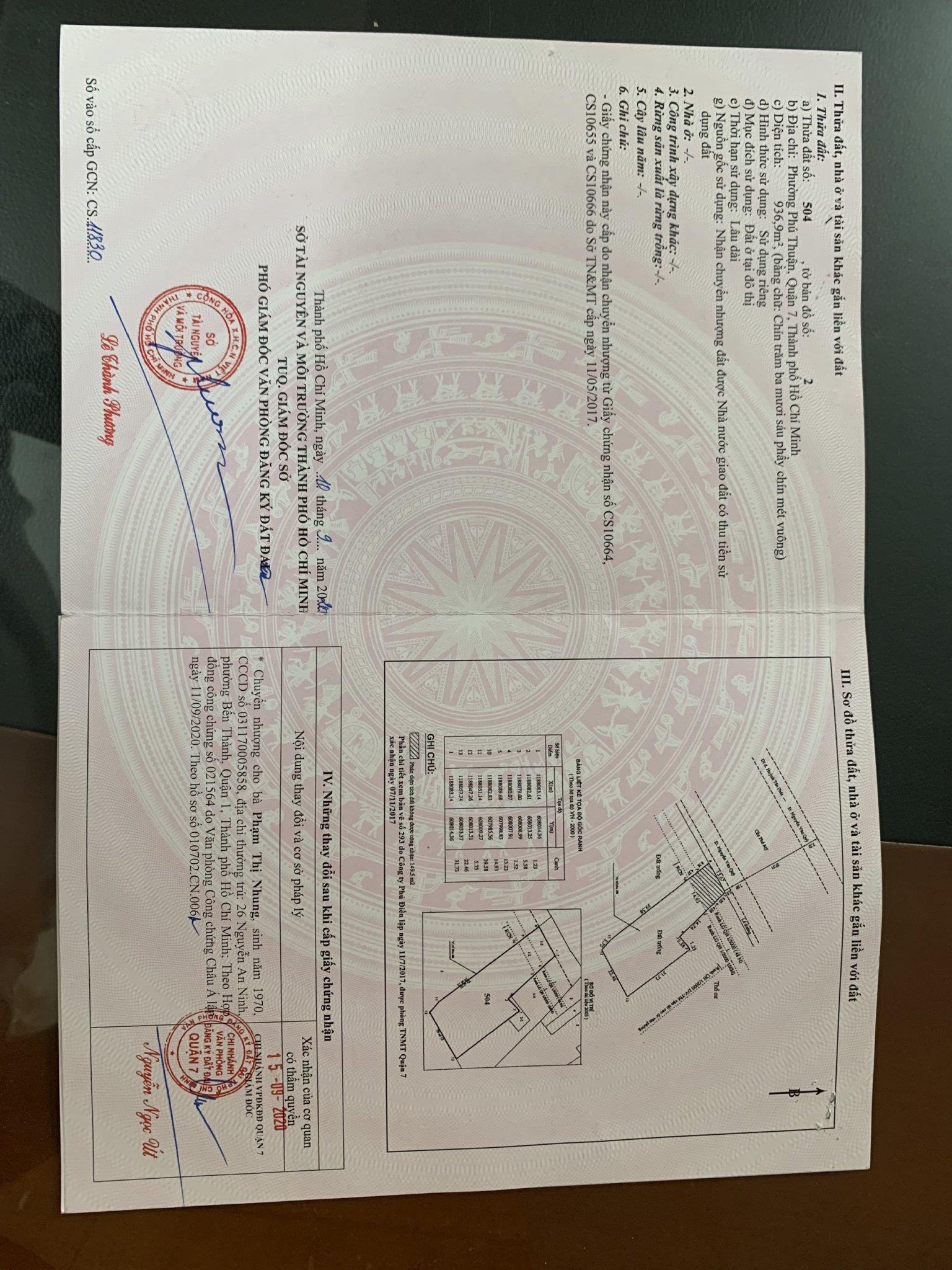 CHÍNH CHỦ CẦN BÁN LÔ ĐẤT Tại Đường Nguyễn Văn Quỳ, Phường Phú Thuận, Quận 7, HCM