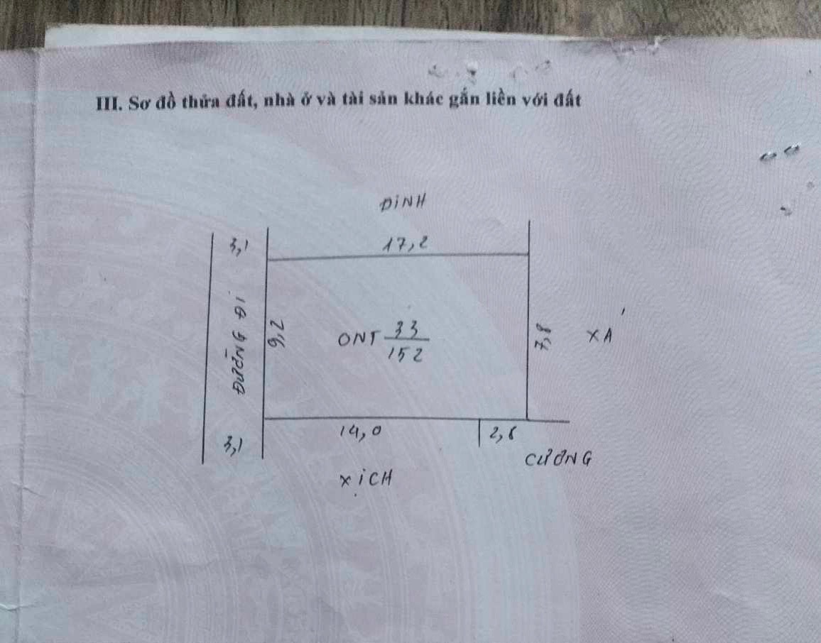hàng f0 vừa ra lò đây ạ 152m ful thổ cư mặt tiền hơn 9m ạ sẵn nhà mái bằng chỉ việc ở thôi ạ . Đc thôn yên lạc xã đồng