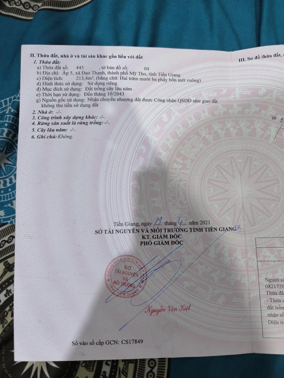 CHÍNH CHỦ Bán Đất Vị Trí Đẹp Tại Xã Đạo Thạnh, Mỹ Tho, Tiền Giang