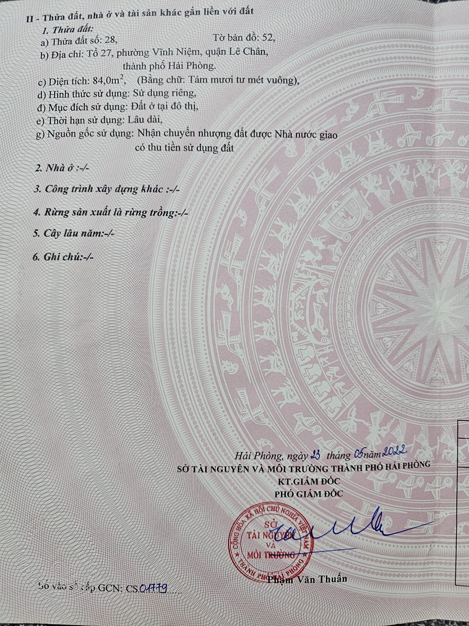 Bán đất khu 4 Vĩnh Niệm, vị trí tuyến 2, diện tích 84m GIÁ 5.2 tỉ sát gần VinMec