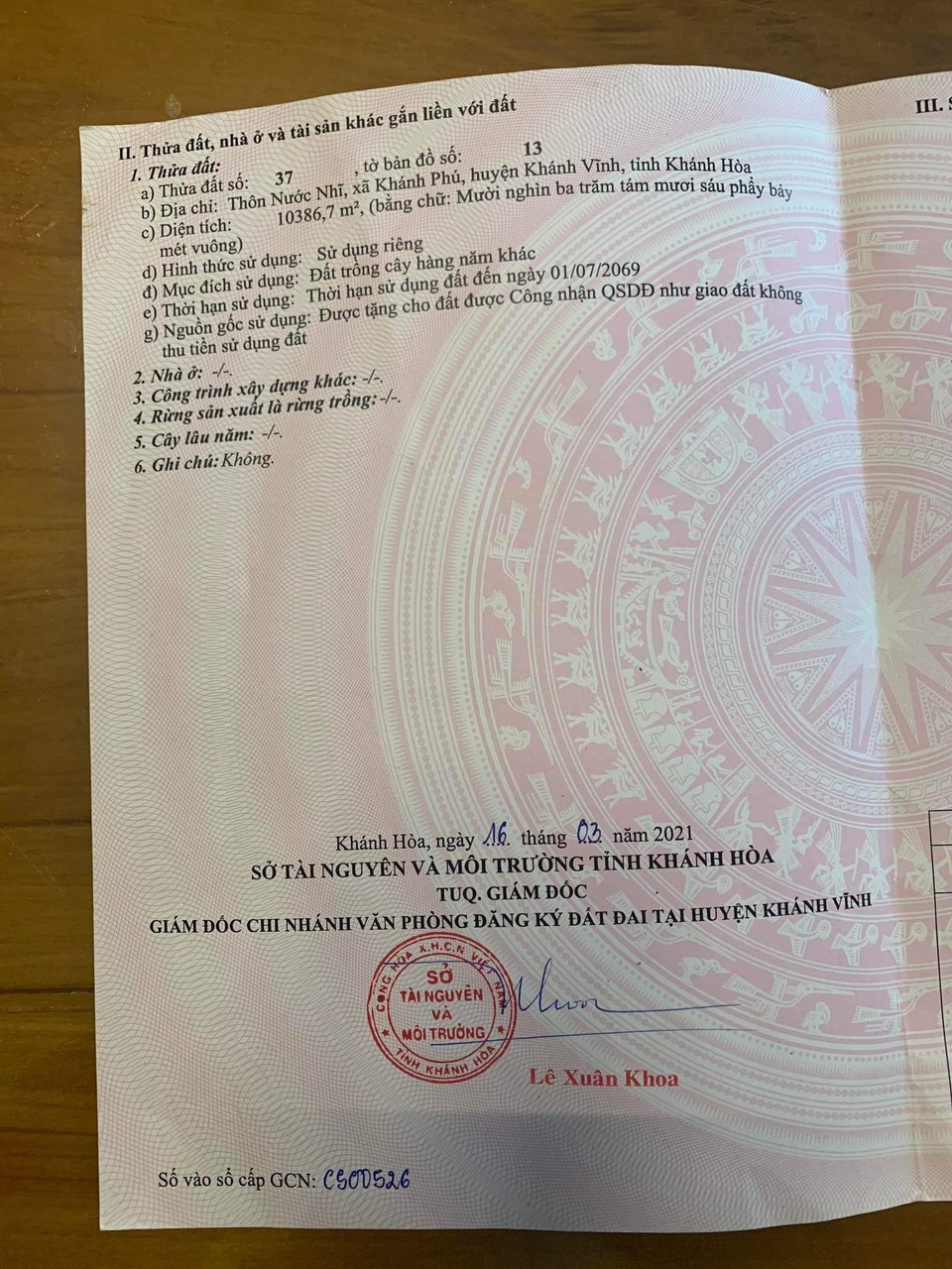 ~NÓNG ! CHÍNH CHỦ CẦN BÁN NHANH LÔ ĐẤT KHÁNH PHÚ- KHÁNH VĨNH - KHÁNH HÒA