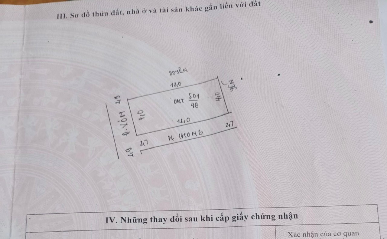phượng đồng phụ châu xuất hiện một lô dt 48m đường ô tô thoải mái gần thể dục thể thao cách trục chính liên xã vài trăm