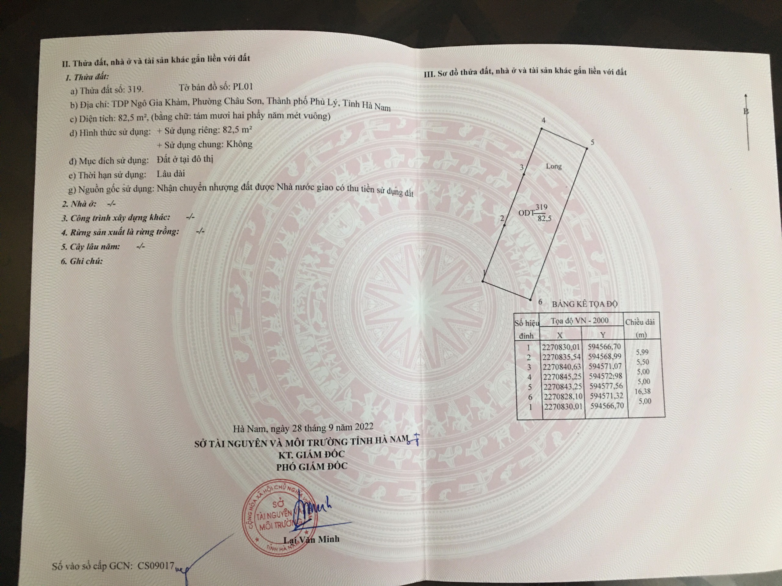 Chính chủ cần bán mảnh đất phố Cù Chính Lan (khu 439), phường Châu Sơn, Phủ Lý, Hà Nam.