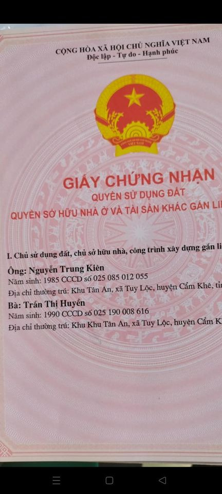 * CHÍNH CHỦ CẦN BÁN LÔ ĐẤT XÃ PHƯỢNG VĨ - HUYỆN CẨM KHÊ - TỈNH PHÚ THỌ *