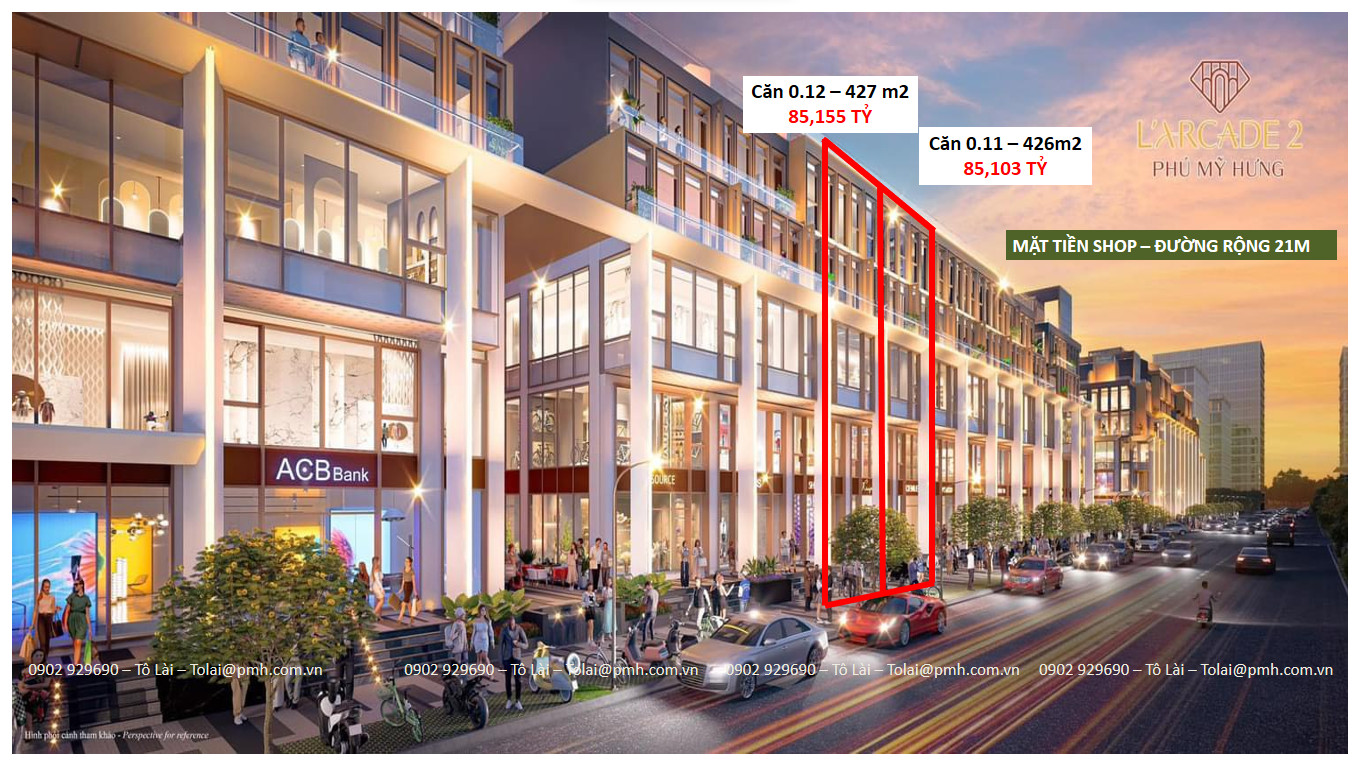 Bán cặp tòa nhà cao 5 tầng tại dự án L'Arcade Phú Mỹ Hưng. Trực tiếp chủ đầu tư Phú Mỹ Hưng