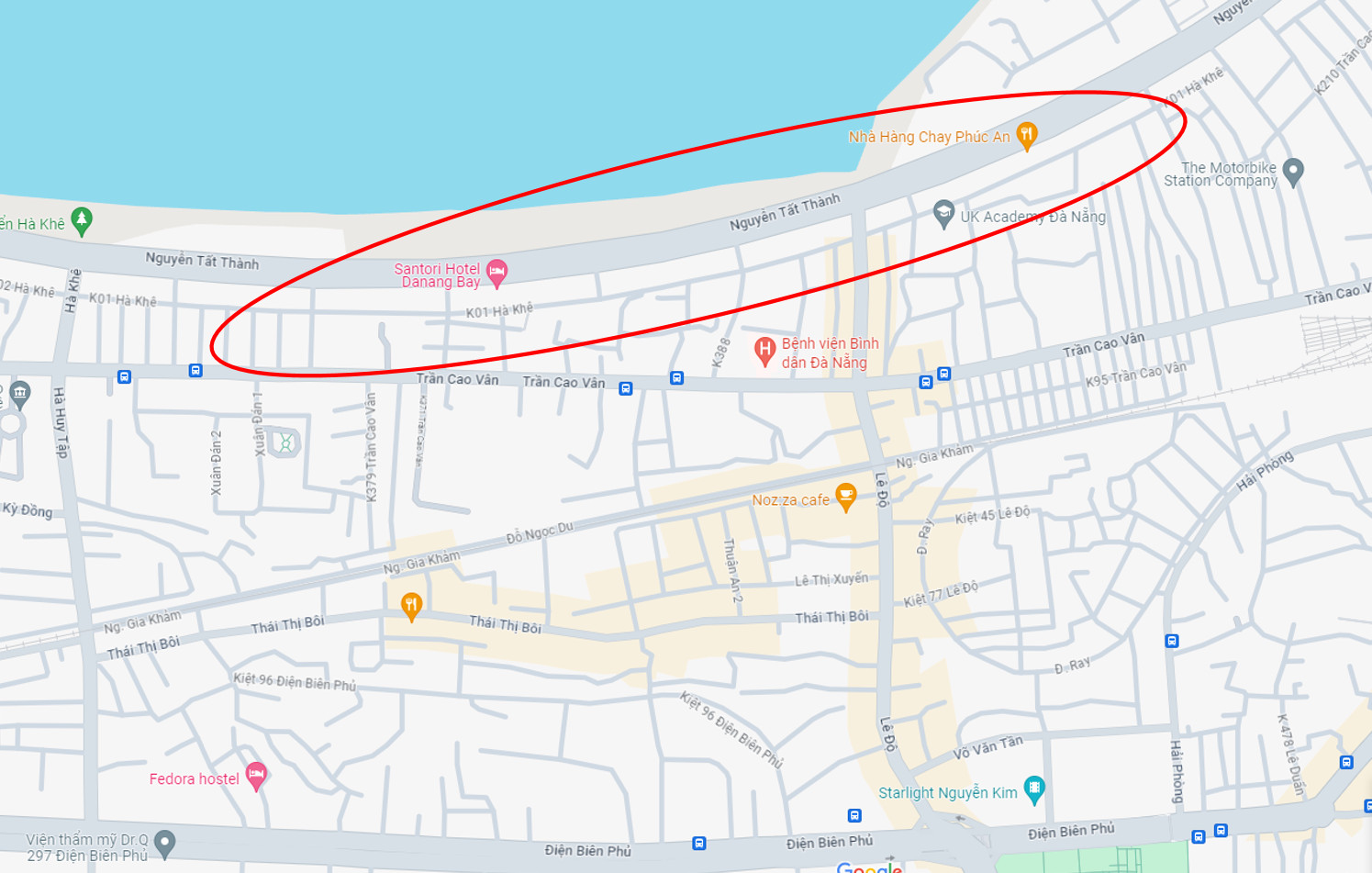 Bán đất 2MT đường Nguyễn Tất Thành - và đường kiệt 5m phía sau