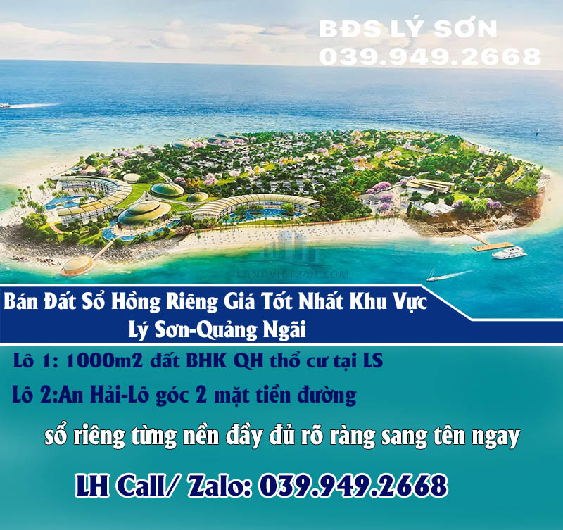 Chính Chủ Bán Đất Sổ Hồng Riêng Giá Tốt Nhất Khu Vực Lý Sơn-Quảng Ngãi