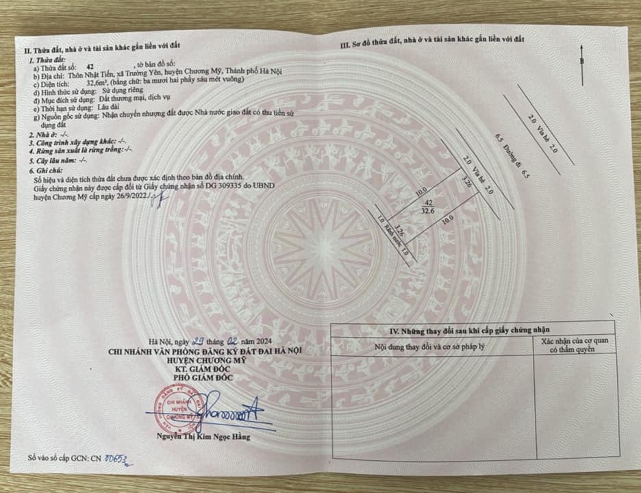 Cc gửi bán 33m2, Đất khu nhà ở Nhật Tiến Trường Yên, Chương Mỹ, Hà Nội, ô tô tránh, kinh doanh, văn phòng