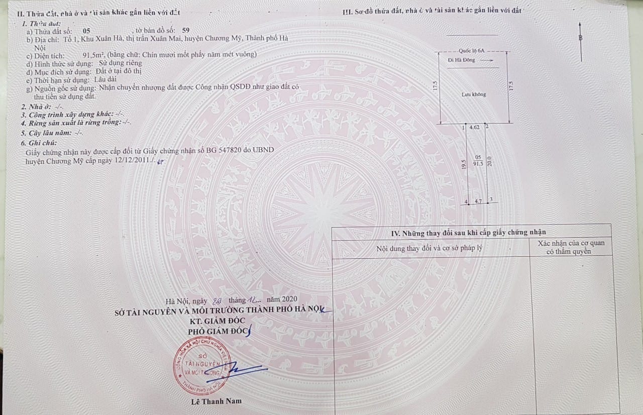 Cc gửi bán 91.5m2, chỉ 4.x tỷ, đất tt Xuân Mai, mặt QL6, tặng nhà 3 tầng, sẵn chỉ việc kinh doanh, hoặc cho thuê