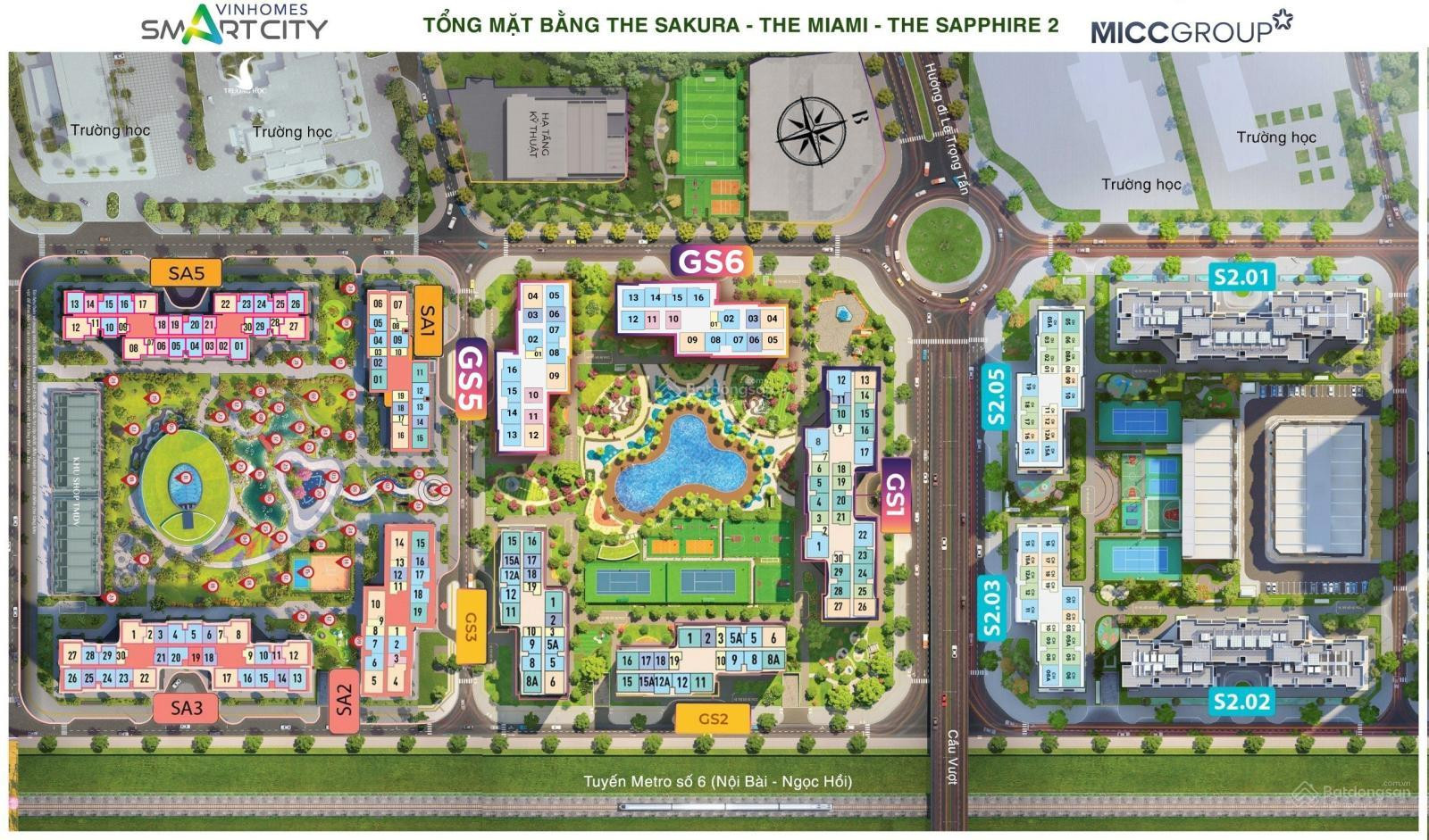 Bán căn 3PN Tầng 6 Gs6 - 73m2 hướng Tây Nam, Vinhomes Smart City, Nam Từ Liêm - Giá Gốc CĐT Ký Mới, Rẻ Nhất Dự Án