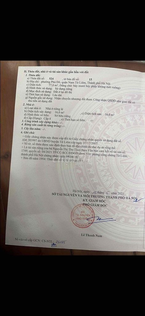 Cần bán đất thổ cư, DT sổ 77m2; DT thực 77,7m2, xe 7 chỗ vào trong nhà