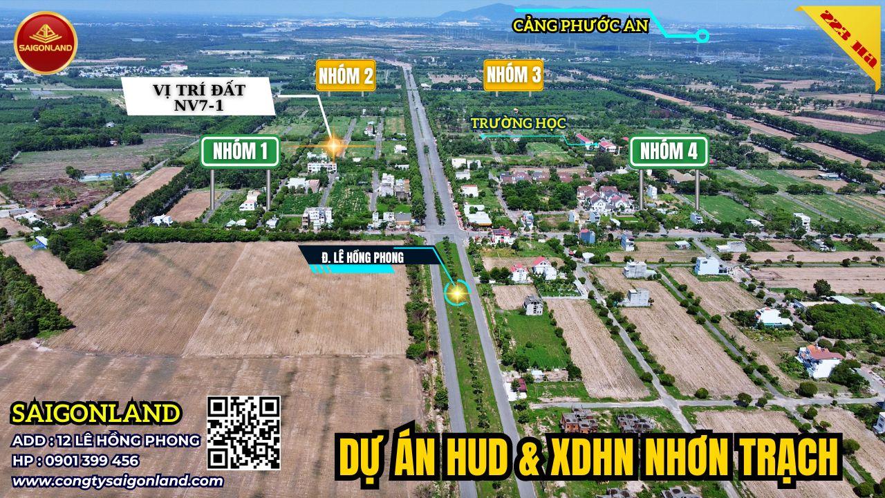 Saigonland - Cần bán nhanh nền Nhà Vườn dự án Hud 277m2 - góc 2 mặt tiền sẵn sổ hồng riêng ngay khu dân cư tại Nhơn