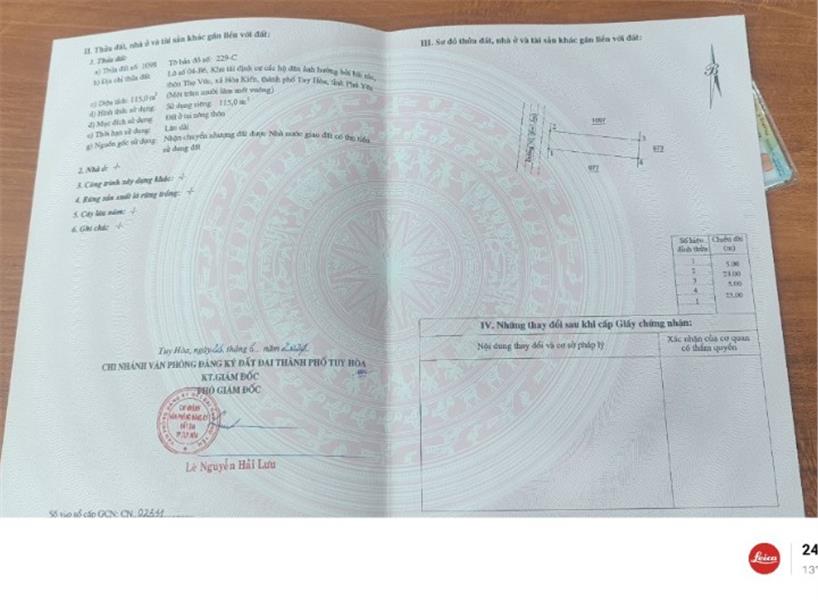 HOT HOT !!! CHÍNH CHỦ CẦN BÁN LÔ ĐẤT Tại xã Hoà Kiến,Tuy Hoà, PHÚ YÊN