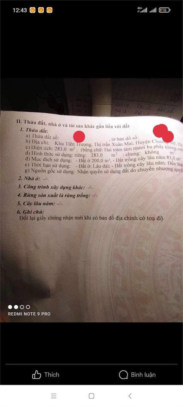 HOT HOT !!! CHÍNH CHỦ CẦN BÁN CĂN NHÀ ĐẸP Tại Thị trấn Xuân Mai, Huyện Chương Mỹ, TP Hà Nội