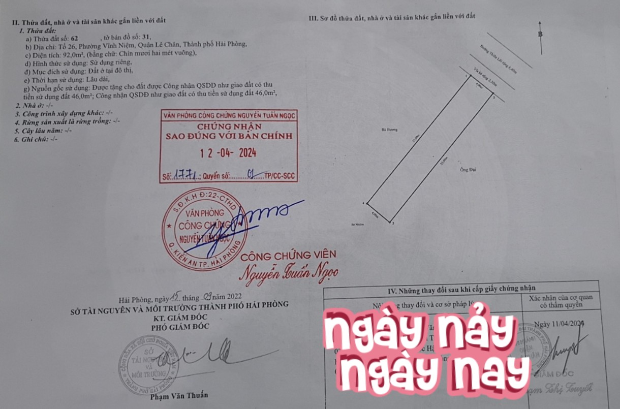Bán nhà mặt đường Thiên Lôi vị trí đông đúc ngày đêm, 92m 2 tầng GIÁ 9.5 tỉ