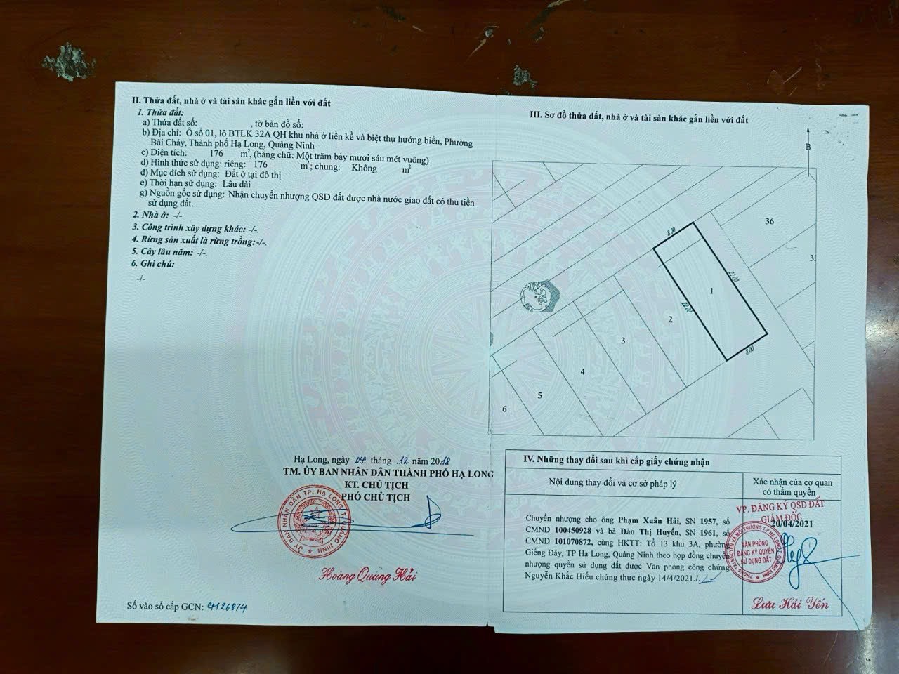 * CHÍNH CHỦ CẦN BÁN LÔ ĐẤT MẶT TIỀN PHƯỜNG BÃI CHÁY - TP HẠ LONG - QUẢNG NINH *