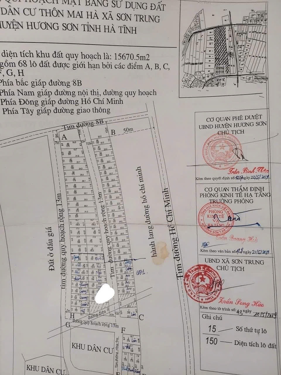BÁN ĐẤT TẠI THÔN MAI HÀ, XÃ SƠN TRUNG, HUYỆN HƯƠNG SƠN, TỈNH HÀ TĨNH