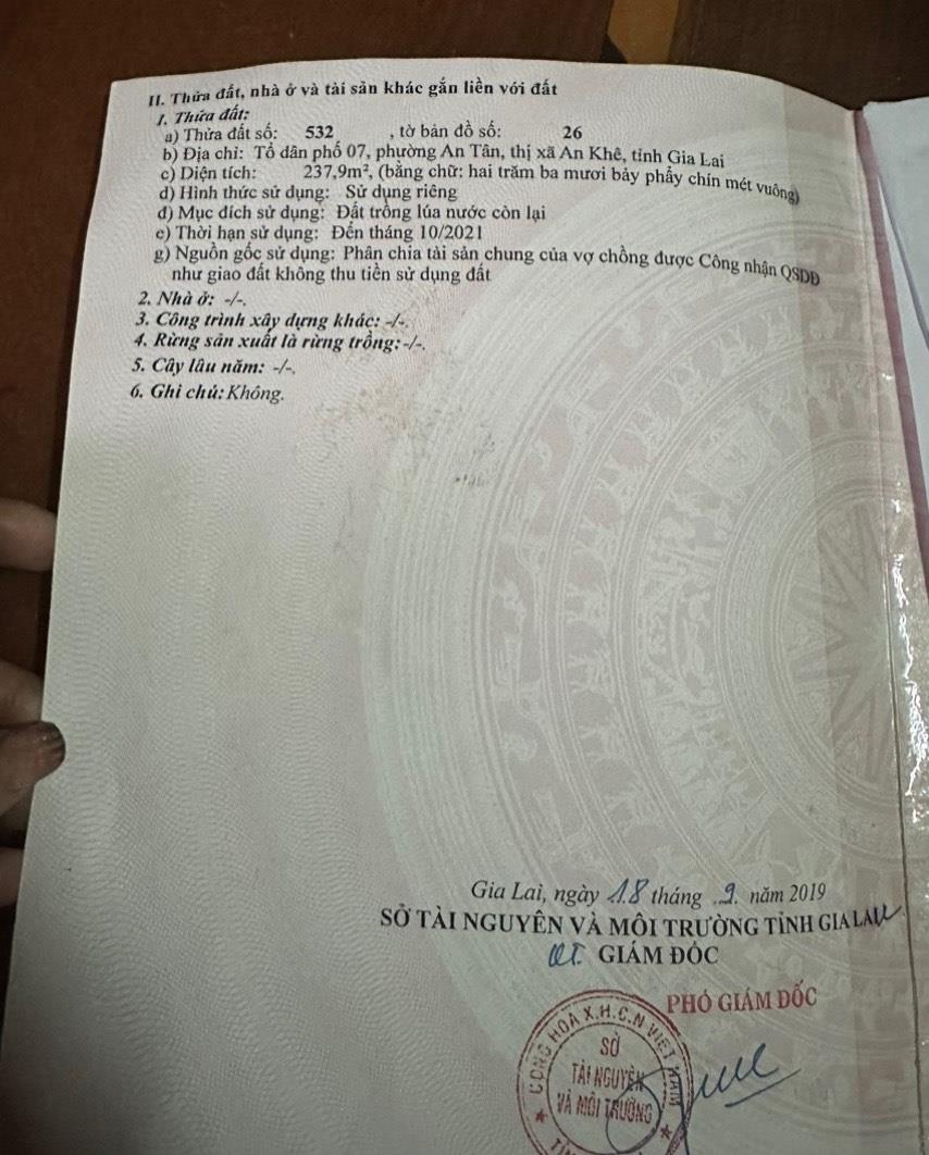 Chính Chủ Cần Bán Lô Đất Phường An Tân, Thị Xã An Khê, Tỉnh Gia Lai