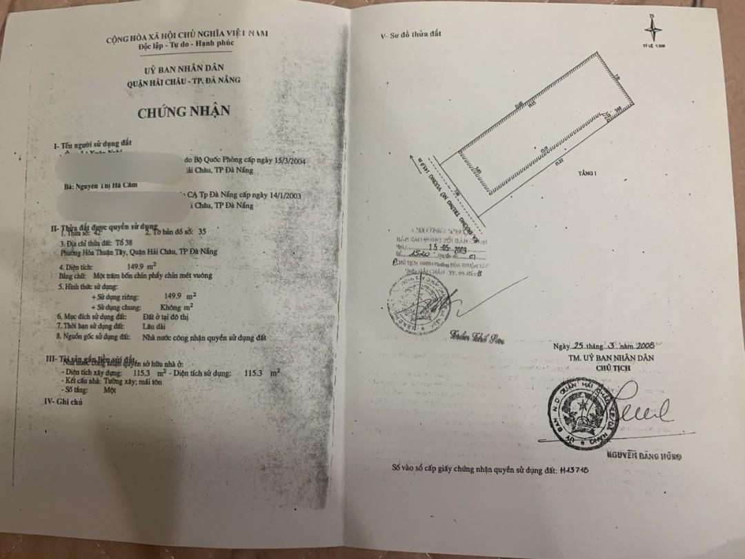 CHÍNH CHỦ BÁN CĂN NHÀ 3 TẦNG Tại Phường Hòa Thuận Tây, Quận Hải Châu, TP Đà Nẵng