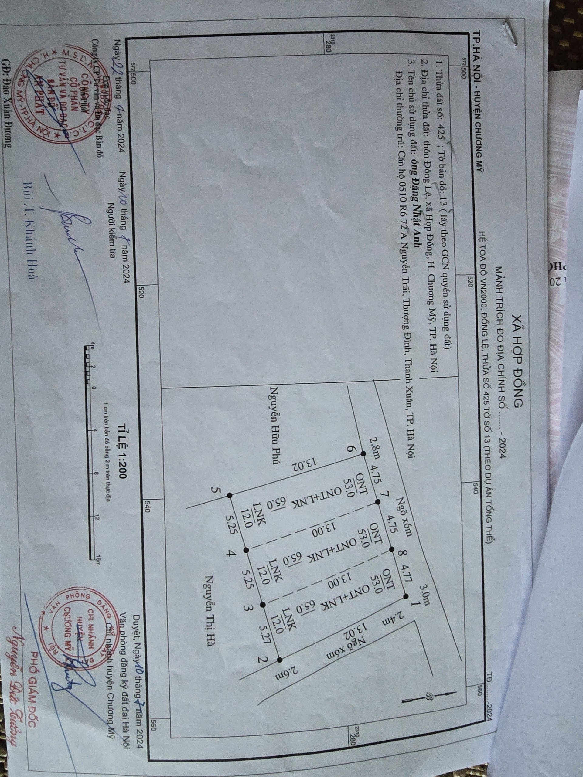 Hàng mới tách 3 lô bán ,thôn đồng lệ hợp đồng Dt:65 m cách tỉnh lộ 419 khoảng 50 m đường ô tô thoải mái thông tứ tung