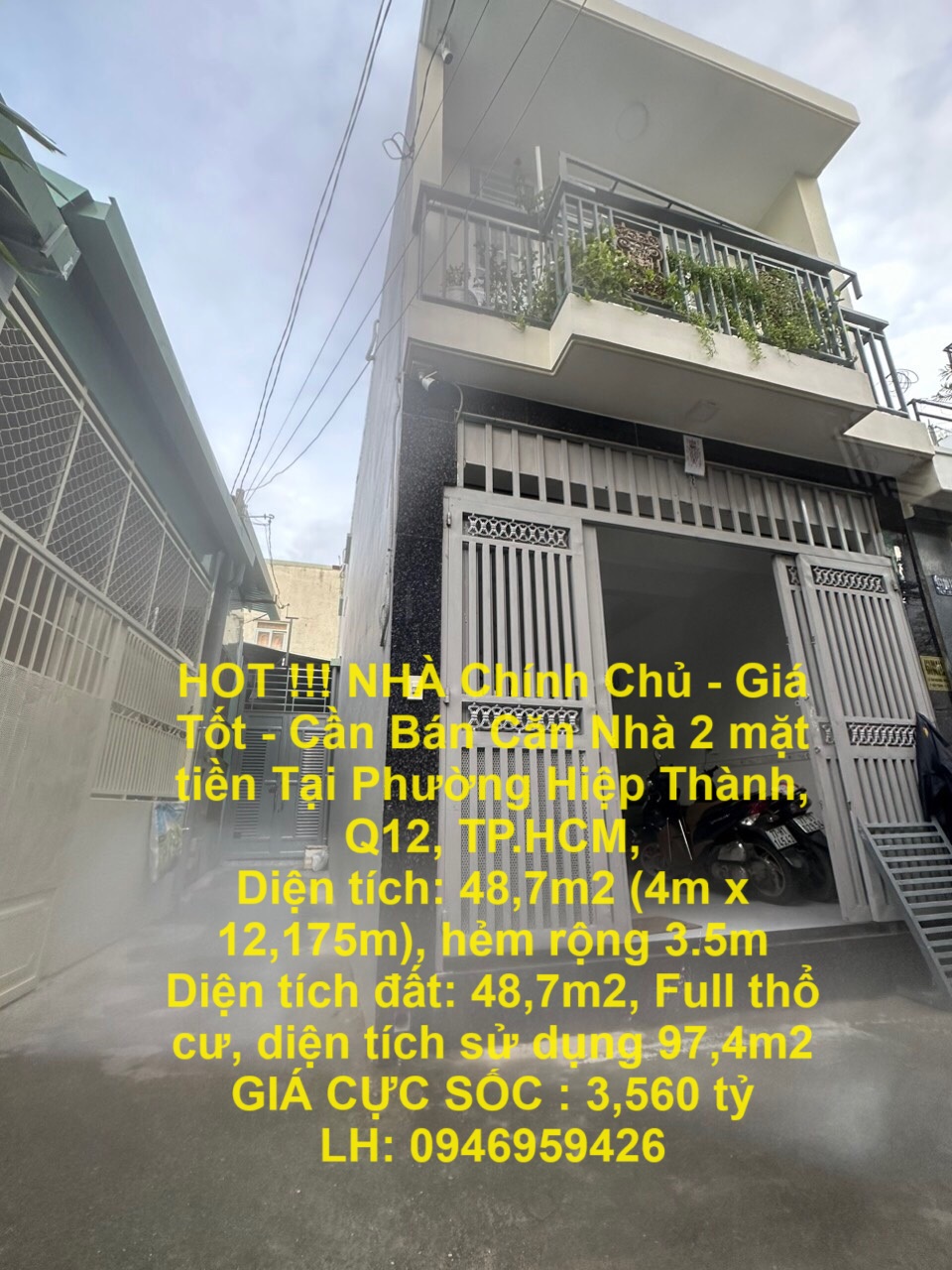 HOT !!! NHÀ Chính Chủ - Giá Tốt - Cần Bán Căn Nhà 2 mặt tiền Tại Phường Hiệp Thành, Q12, TP.HCM,