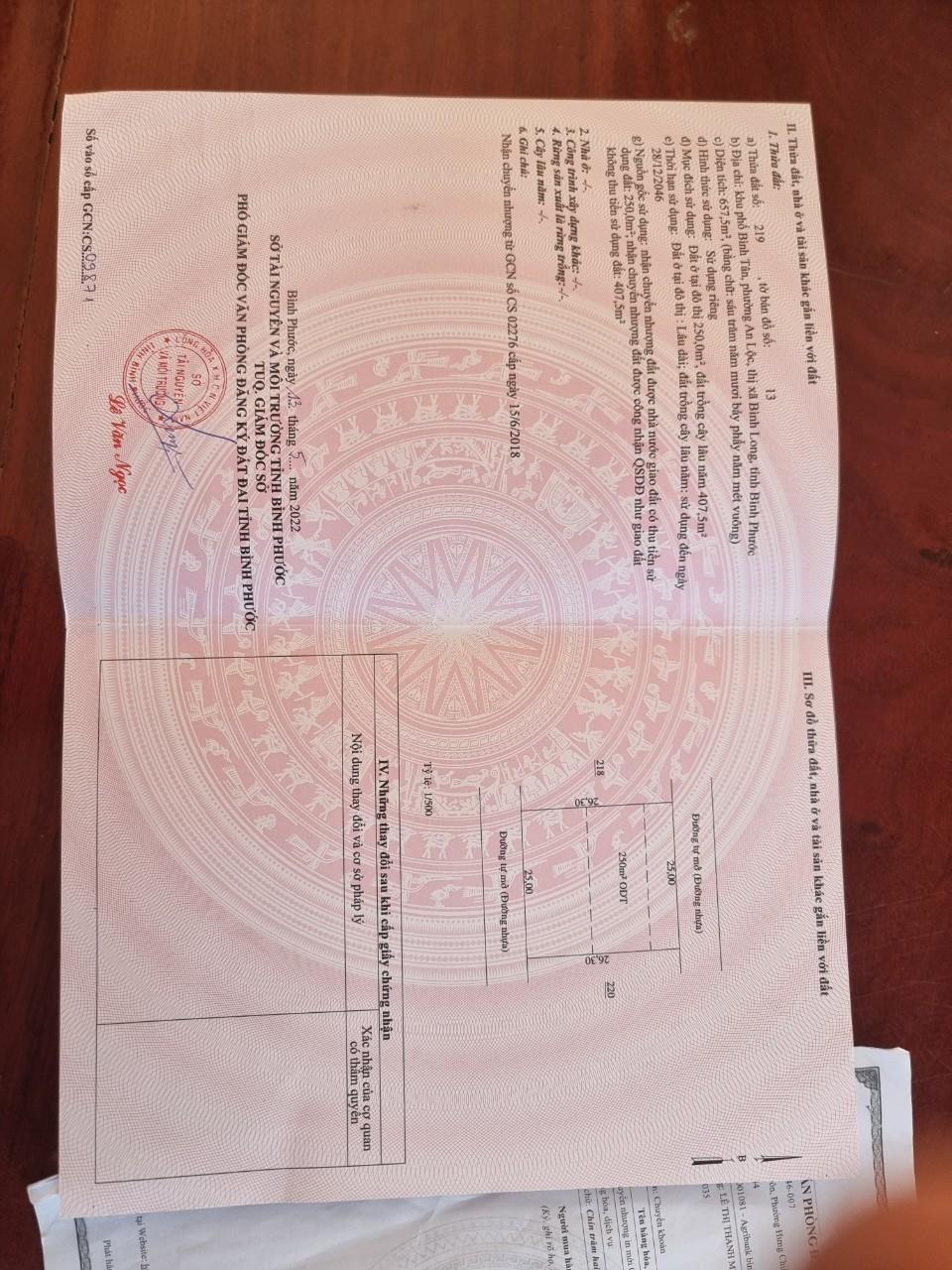 Đất Đẹp - Giá Tốt - Chính Chủ Cần Bán Lô Đất Vị Trí Đẹp Tại Xã An Lộc, Bình Long, Bình phước